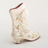 Flora Women's Embroidered Boots (Ivory)