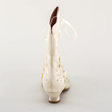 Flora Women's Embroidered Boots (Ivory)
