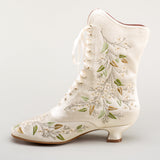 Flora Women's Embroidered Boots (Ivory)