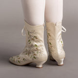 Flora Women's Embroidered Boots (Ivory)