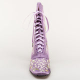 Flora Women's Embroidered Boots (Lavender)
