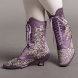 Flora Women's Embroidered Boots (Lavender)