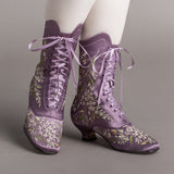Flora Women's Embroidered Boots (Lavender)