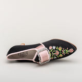 Primrose 18th Century Shoes (Black/Pink)