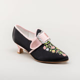 Primrose 18th Century Shoes (Black/Pink)