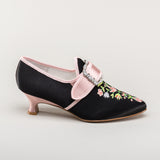 Primrose 18th Century Shoes (Black/Pink)