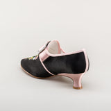 Primrose 18th Century Shoes (Black/Pink)