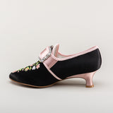 Primrose 18th Century Shoes (Black/Pink)