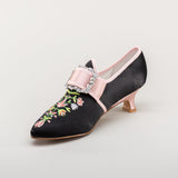 Primrose 18th Century Shoes (Black/Pink)