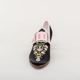 Primrose 18th Century Shoes (Black/Pink)