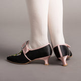 Primrose 18th Century Shoes (Black/Pink)