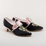 Primrose 18th Century Shoes (Black/Pink)