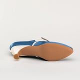Primrose 18th Century Shoes - Blue/Ivory
