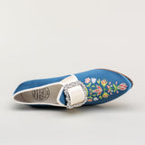Primrose 18th Century Shoes - Blue/Ivory