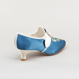 Primrose 18th Century Shoes - Blue/Ivory