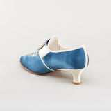 Primrose 18th Century Shoes - Blue/Ivory