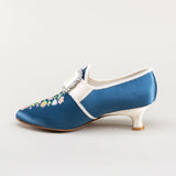 Primrose 18th Century Shoes - Blue/Ivory