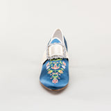 Primrose 18th Century Shoes - Blue/Ivory