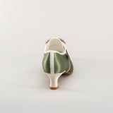 Primrose 18th Century Shoes - Green/Ivory