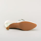 Primrose 18th Century Shoes (Ivory/Celadon Green)