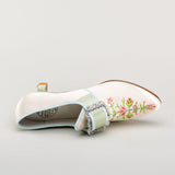 Primrose 18th Century Shoes (Ivory/Celadon Green)