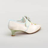 Primrose 18th Century Shoes (Ivory/Celadon Green)