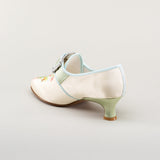 Primrose 18th Century Shoes (Ivory/Celadon Green)