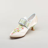 Primrose 18th Century Shoes (Ivory/Celadon Green)
