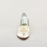 Primrose 18th Century Shoes (Ivory/Celadon Green)