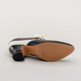Bernadette Edwardian Oxfords - Ivory/Black