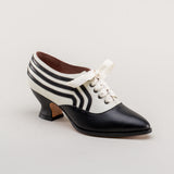 Bernadette Edwardian Oxfords - Ivory/Black
