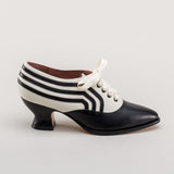 Bernadette Edwardian Oxfords - Ivory/Black