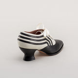 Bernadette Edwardian Oxfords - Ivory/Black