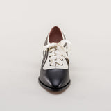 Bernadette Edwardian Oxfords - Ivory/Black