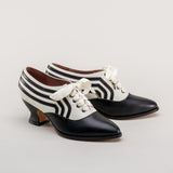 Bernadette Edwardian Oxfords - Ivory/Black