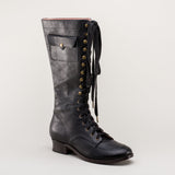 Bessie Vintage Aviator Boots - Black