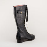 Bessie Vintage Aviator Boots - Black