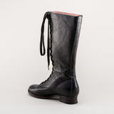 Bessie Vintage Aviator Boots - Black
