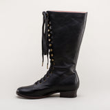 Bessie Vintage Aviator Boots - Black