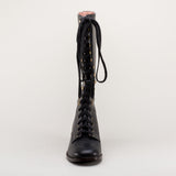 Bessie Vintage Aviator Boots - Black