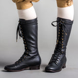 Bessie Vintage Aviator Boots - Black