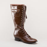 Bessie Vintage Aviator Boots - Brown