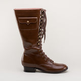 Bessie Vintage Aviator Boots - Brown