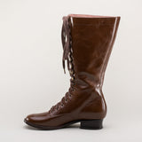 Bessie Vintage Aviator Boots - Brown
