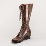 Bessie Vintage Aviator Boots - Brown