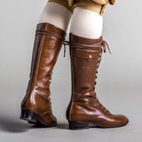 Bessie Vintage Aviator Boots - Brown