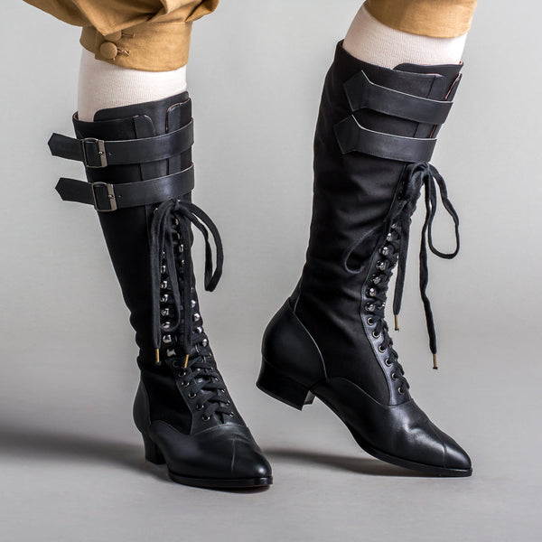 Cambridge Edwardian Bicycle Boots (Black/Black)