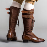 Cambridge Edwardian Bicycle Boots (Brown/Brown)