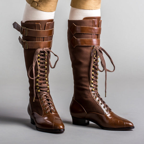 Cambridge Edwardian Bicycle Boots (Brown/Brown)