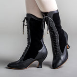 Camille Edwardian Boots (Black/Black)